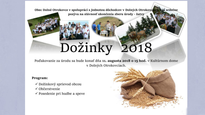 Dožinky v Dolných Otrokovciach