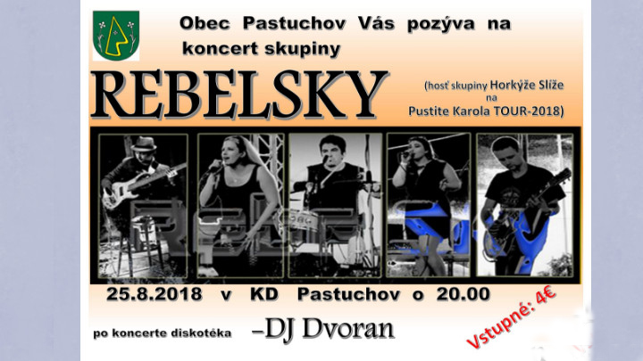 Koncert skupiny REBELSKY v Pastuchove