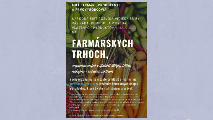 Farmárske trhy 09.05.2019 Nitra