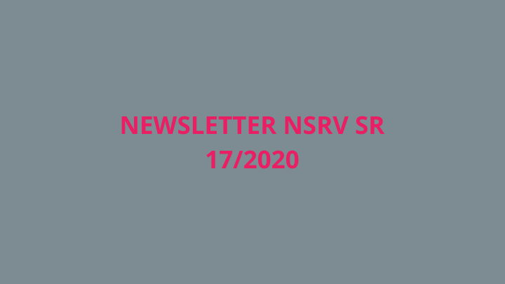 Newsletter Národnej siete rozvoja vidieka SR 17/2020