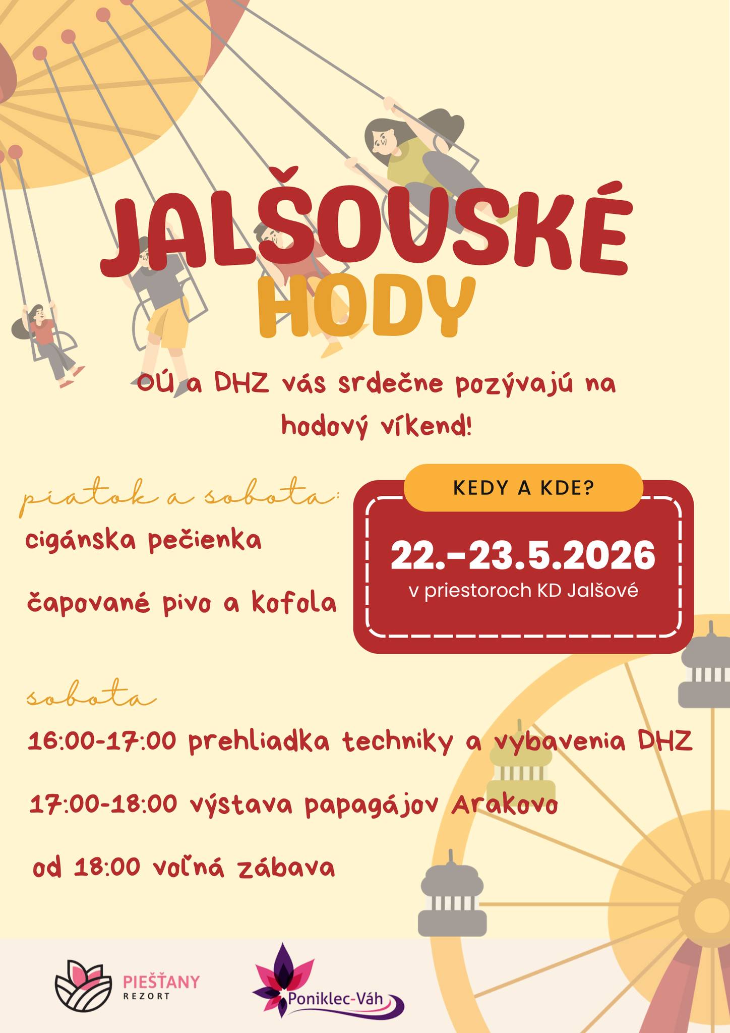 Obec Jalšové v spolupráci s MAS OZ Poniklec – Váh Vás pozývajú v dňoch 22.-23.05.2026 na „Jalšovské hody“