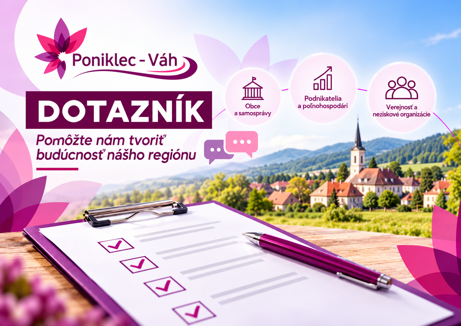 Príprava novej Stratégie miestneho rozvoja MAS Občianske združenie Poniklec – Váh